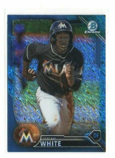 2016 Bowman Chrome Blue Shimmer Isaiah White FLORIDA Marlins #BCP203 REFRACTOR - Image 1 of 1