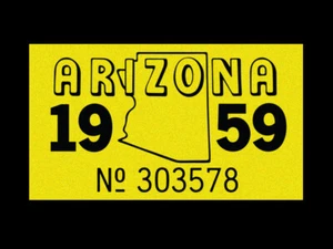 Etiqueta engomada de matrícula de Arizona, 1959, AZ - Imagen 1 de 5