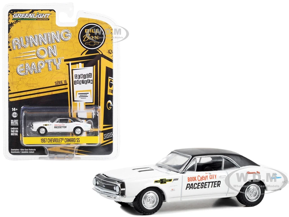 Greenlight 1967 Chevrolet Camaro SS White "Pacesetter" 1/64 Diecast 41160A