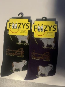 Billy Goat Farm Mountain Milk Goats Cute Animal 2 Pairs Foozys Women's Socks  - Picture 1 of 1
