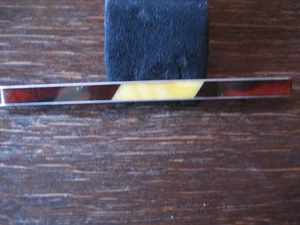 Art Deco vom Feinsten Bernstein Brosche Krawattennadel Butterscotch Amber Silber - Picture 1 of 5