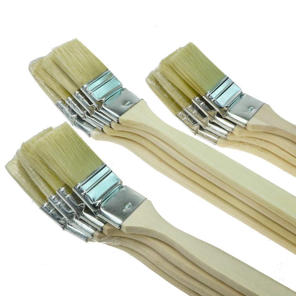 ROTIX 12 x Heizkörperpinsel Ecken-Pinsel 35 mm helle/graue Borste