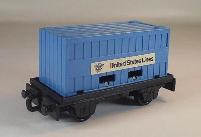 Matchbox Superfast Nr. 25 Flat Car Container blau United States Line 2 #124 - Bild 1 von 3