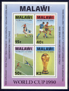 Malawi - 1990 MNH s/s of 4 world cup soccer #569a c.v. 17.00 Lot #12