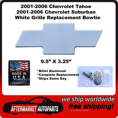 Chevrolet Suburban Tahoe 2001-2006 aluminio parrilla blanca pajarita emblema 96143 W Foto 1 de 4
