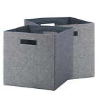 Better Homes & Gardens Fabric Cube Storage Bins (12.75" X 12.75"), 2 Pack, Gray