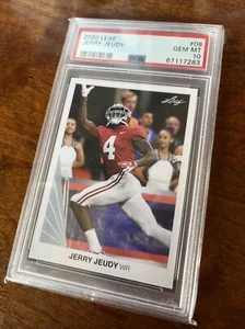 2020 Leaf -Jerry Jeudy #08 - MINT PSA 10 POP 2 - Picture 1 of 2