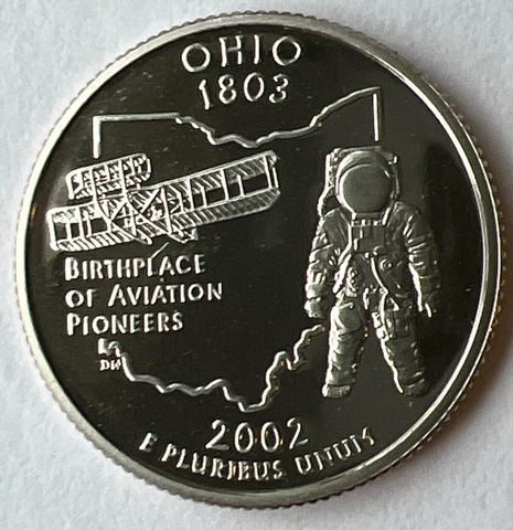 DEEP CAMEO 2002-S OHIO Statehood Quarter OH 25c GEM PROOF - BUY MORE & SAVE ! Cover