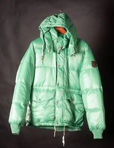Vintage NWT POLO Ralph Lauren Men's Green Down Jacket Size Sm Leather Accents - Picture 1 of 11