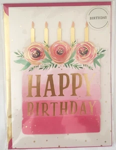Lady Jayne Ltd. BIRTHDAY CAKE Greeting Card w/Lined Envelope - Picture 1 of 3