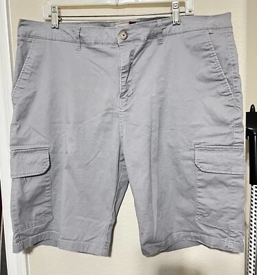 Мужские шорты-карго Hudson & Barrow 40x10 серые хлопчатобумажные эластичные туристические повседневные китайские - Изображение 1 из 4