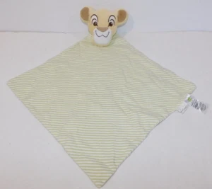 Disney Baby The Lion King Simba Cub head Green White Striped Security Blanket - Picture 1 of 5