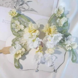 Schmetterling Seide Blume Haarspange antik Hanfu Kopfschmuck Blume Quaste Zubehör - Bild 1 von 12