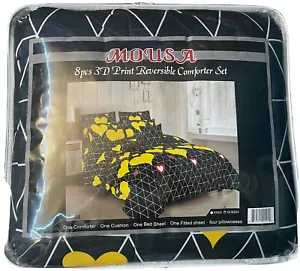 Queen 8 piece 3D Print Reversible Comforter Set - Picture 1 of 4