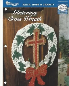 Glistening Cross wreath;  Plastic Canvas leaflet; collectors series - Picture 1 of 1