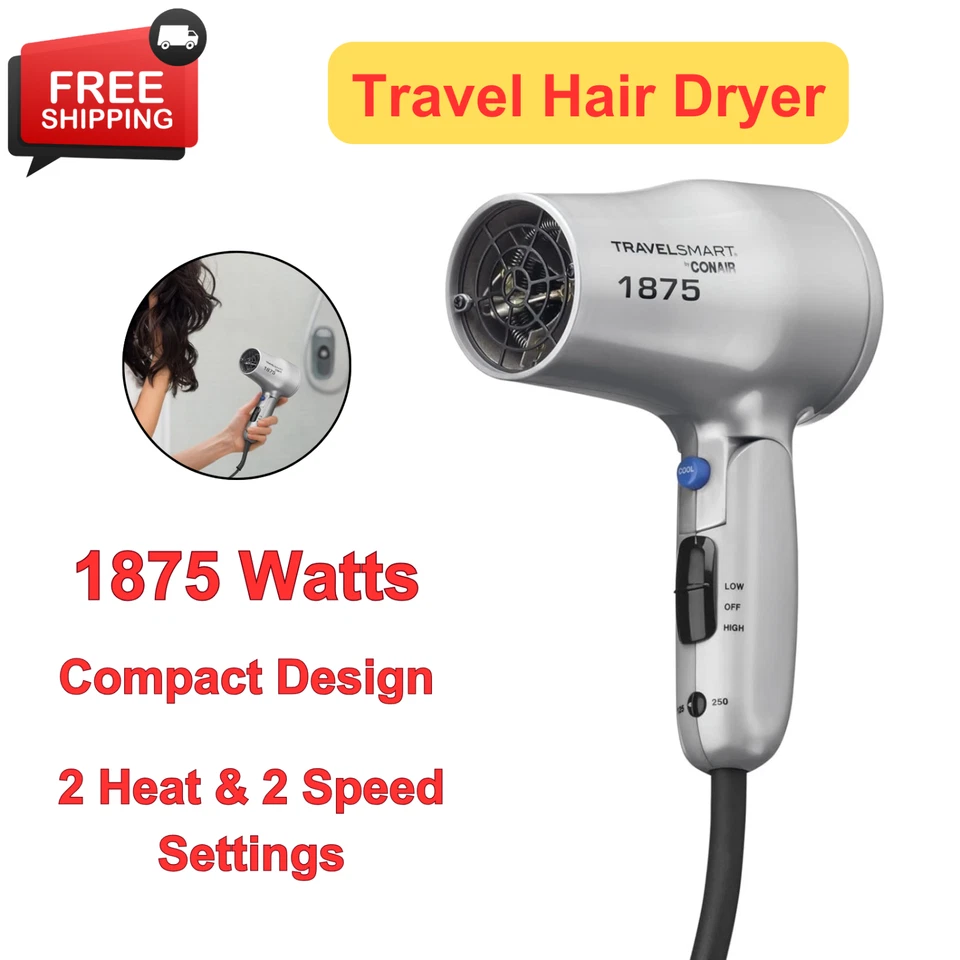 Conair 1875 Watt Folding Handle Compact Hair Dryer Ag30