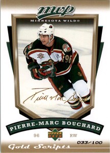2006-07 Upper Deck MVP Gold Script #143 Pierre-Marc Bouchard /100