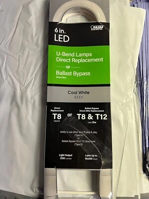 Feit Electric T848840ABU6LED Cool White 2100 lm. T8/T12 G13 U-Bend LED Bulb 32W - Image 1 of 2