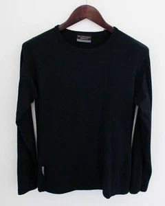 Icebreaker Top Womens Large Black Merino Wool Pullover Bodyfit 260 Base Layer - Picture 1 of 8