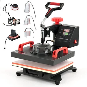 8 in1 Heat Press Machine Digital Transfer Sublimation Printer 30×23cm/ 12×9 in - Picture 1 of 8