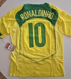 NIKE BRAZIL 10 RONALDINHO REISSUE 2004 SHIRT SIZE L LIMITED EDITION IF2941-731 - Picture 1 of 10