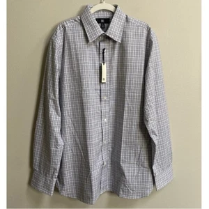 NWT Men's Banana Republic Plaid Standard Fit Wrinkle-Resistant Dress Shirt Large - Picture 1 of 13