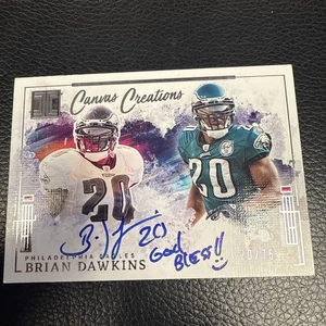 2025 Panini Impeccable Football Brian Dawkins Canvas Creations 20/75 - Picture 1 of 3
