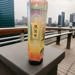 Manna 12er Pack Farbwechsel Wiederverwendbare Becher mit Deckel & Strohhalm Set - 24oz 710mL - Bild 1 von 5