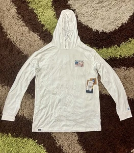 Pelagic Aquatek Hooded Reel Flag Fishing Shirt NWT |Size Medium| White - Picture 1 of 9