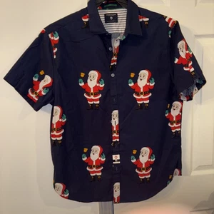 Camicia Natalizia Denim Fiore Ricky Singh Uomo XL Blu Babbo Natale Campanella Suoneria - Foto 1 di 7