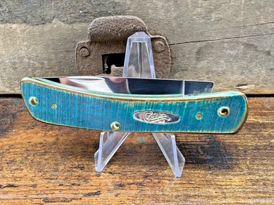 Case knife 25590 Caribbean Blue Bone saw cut jig sod buster jr 6137 SS - Image 1 of 2