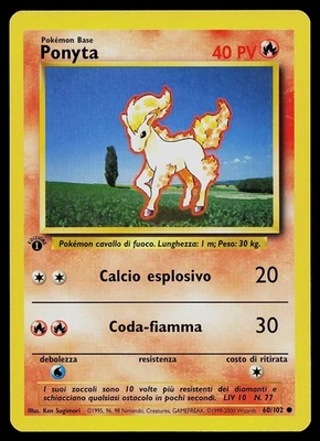 Pokemon Card - Ponyta 1st Edition Italian Base Set 60/102 Common - Image 1 of 2