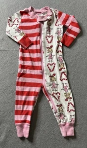 Hanna Andersson x Grinch pezzo unico dormiente bambina 6-12 mesi rosa rosso Cindy Lou - Foto 1 di 6