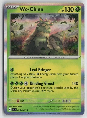 Pokemon Wo-Chien 018/182 SV04: Paradox Rift Holo card - Image 1 of 2