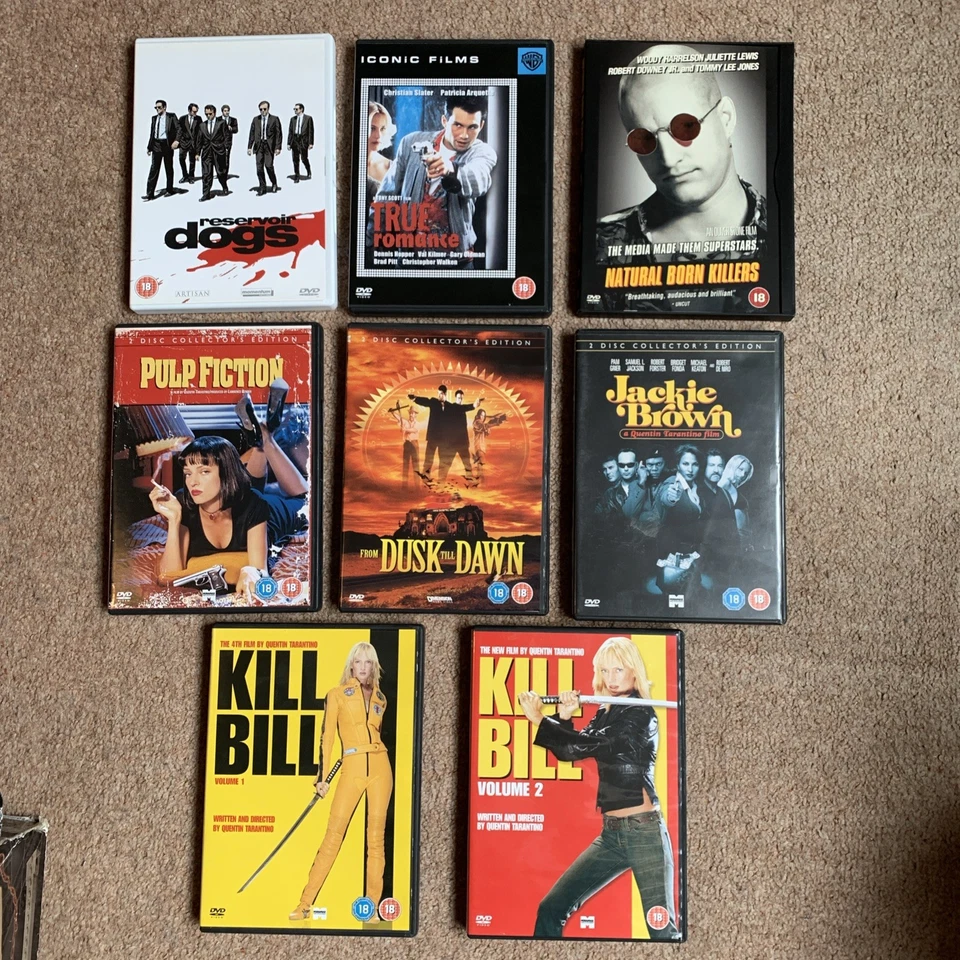 8 X Tarantino DVD Bundle - Pulp Fiction, Reservoir Dogs, True Romance etc - Image 1 of 1