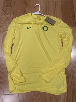 Nike NCAA Player Issue Oregon Ducks Training LS Tee Sz M HF6518 NWT Men’s Yellow - Image 1 of 4
