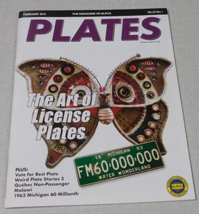 ALPCA PLATES magazine February 2016 License plate art - Picture 1 of 1