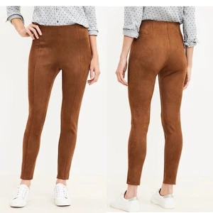 NWT Spanx Womens Brown High Waisted Faux Suede Leggings Size Medium - Picture 1 of 13