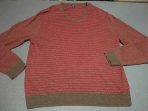 Gap Pullover Sweater Men XL Red/Gray Stripe Preppy Oxford College Comfort Stretc - Picture 1 of 8