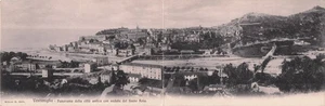 29-12) CARTOLINA DOPPIA VENTIMIGLIA PANORAMA CITTA' ANTICA ROIA VIAGGIATA 1915 - Picture 1 of 2