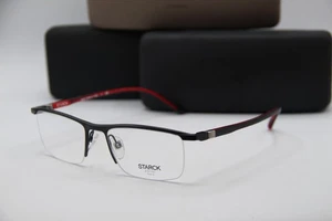 NEW STARCK EYES SH 2049 0004 BLACK RED AUTHENTIC EYEGLASSES W/CASE 54-18 - Picture 1 of 6