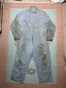 Vintage 1950s Finck’s Red Bar coveralls herringbone HBT workwear carhartt 48 - Picture 1 of 15