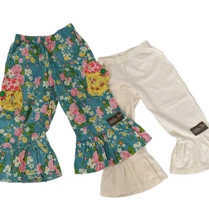 Matilda Jane Bell Bottom Flare Leg Stone Cliff Pants Lot Bundle Leggings Girls 4 - Picture 1 of 9