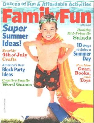 FAMILY FUN Magazine July August 2008 Summer 4th Crafts Block Parties Word Games - Image 1 of 3
