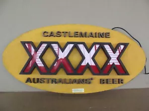 INSEGNA AUSTRALIANS BEER XXXX CASTELMAINE SIGN PUB BIRRA VINTAGE - Imagen 1 de 8