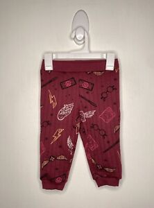 Wizarding World Harry Potter Quilted SweatPants Baby 18 Months Pull On Burgundy
