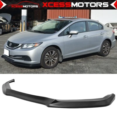 Fits 13-15 Honda Civic USDM GT Unpainted PU Front Bumper Lip Spoiler Splitter — 第 1/4 张图片