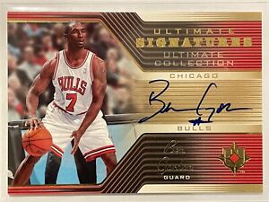 2004-05 ULTIMATE COLLECTION SIGNATURES ROOKIE RC BEN GORDON  AUTO ON CARD BULLS
