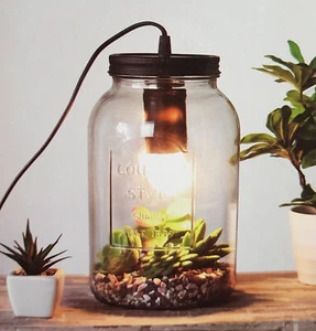 Decorative Light Country Style made of Glass Lamp in Glass Mason Jar Table Lamp - Picture 1 of 1