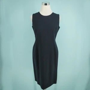 Vestido Lafayette 148 New York Talla 4 Azul Elástico Lana Sin Mangas Vaina Carrera - Imagen 1 de 8